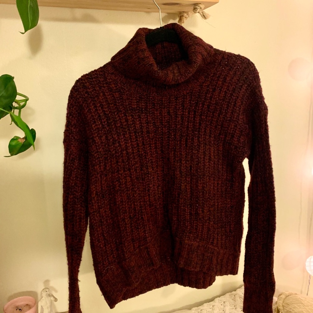 Maroon Cowl Neck Sweater